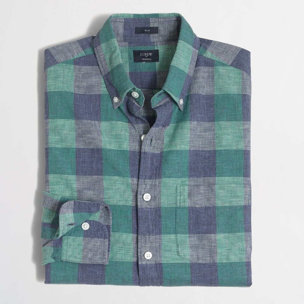 Green & Blue Button Down Shirt